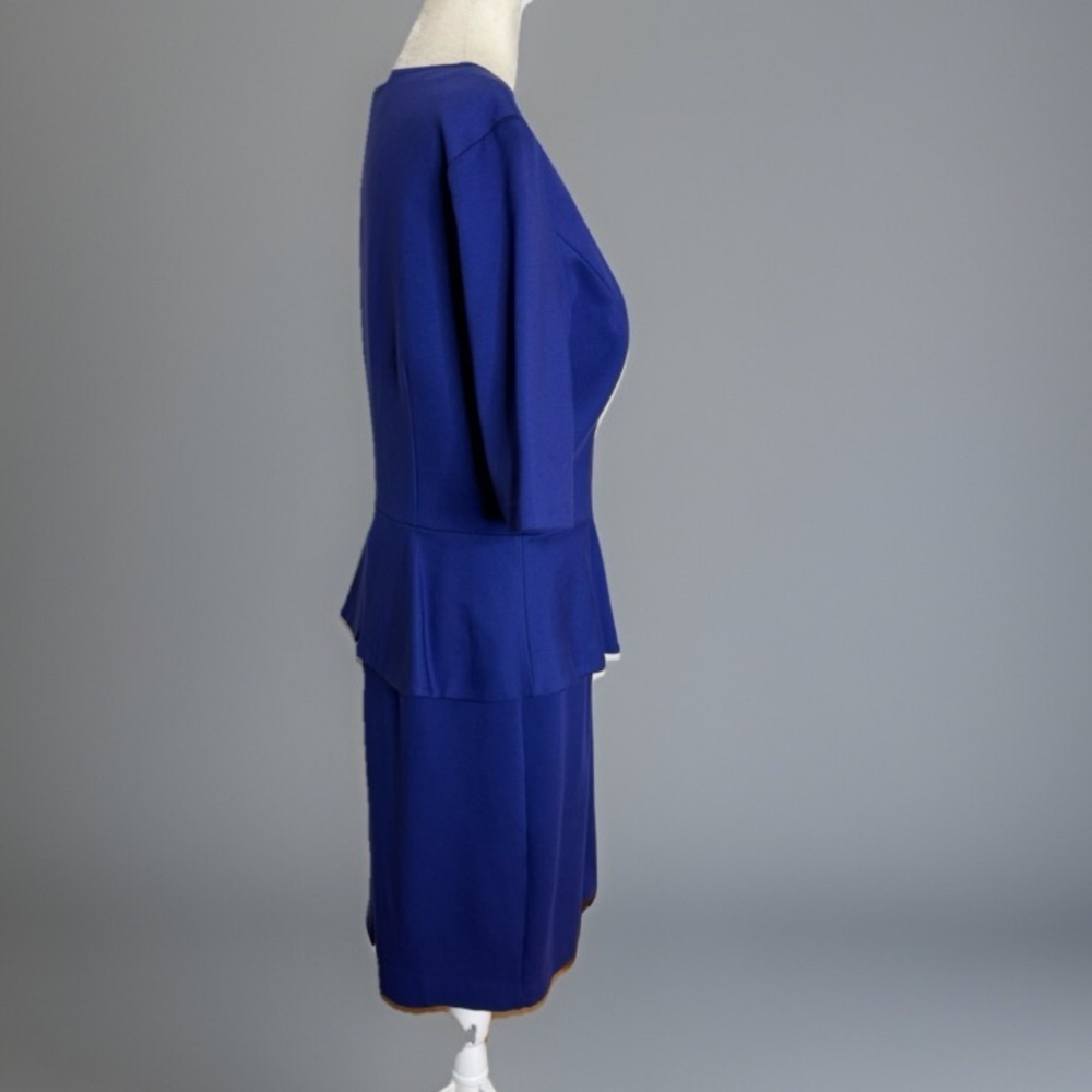 Trina Turk, Tanzanite Trophy Peplum Waist Sheath Dress. - Picture 6 of 7